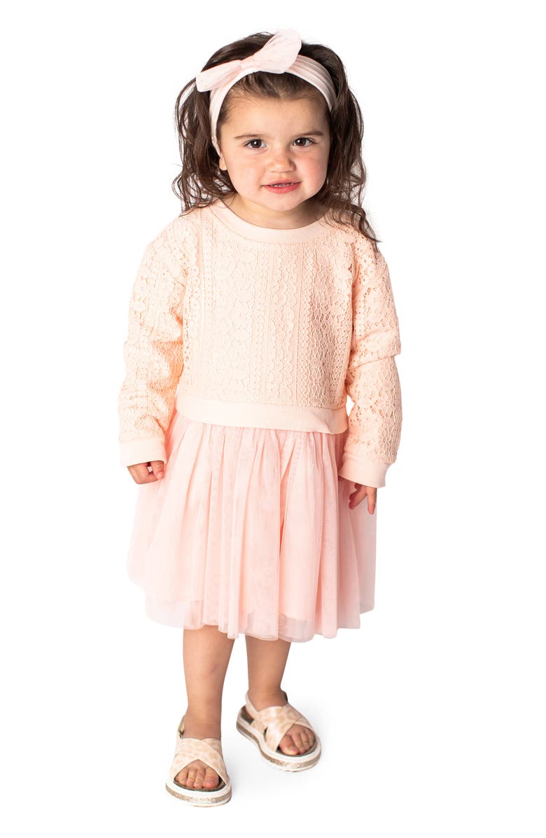 Popatu Kids' Long Sleeve Lace & Tulle Dress, Main, color, 