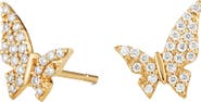LANA Mini Butterfly Pavé Diamond Stud Earrings