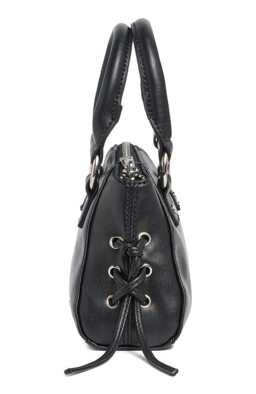 Madden Girl Whipstitch Top Handle Mini Satchel In Black