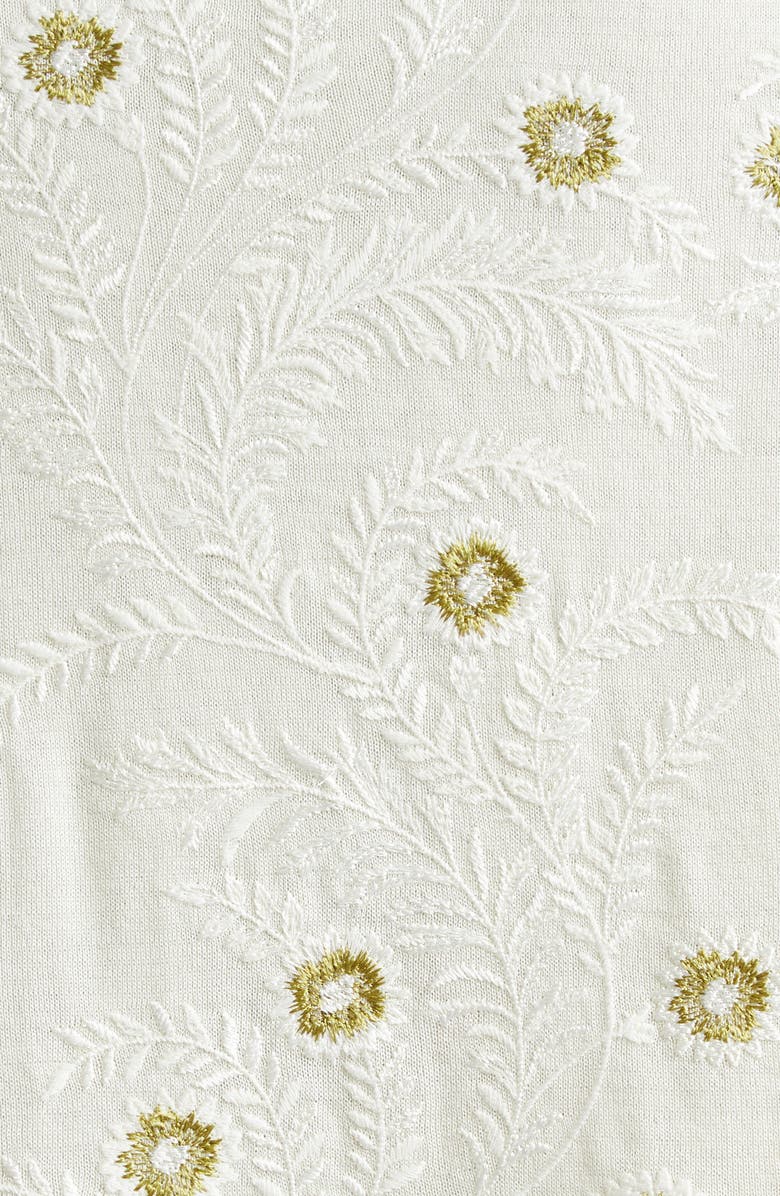 Giambattista Valli Floral Embroidered Cashmere & Silk Knit Top, Alternate, color, 