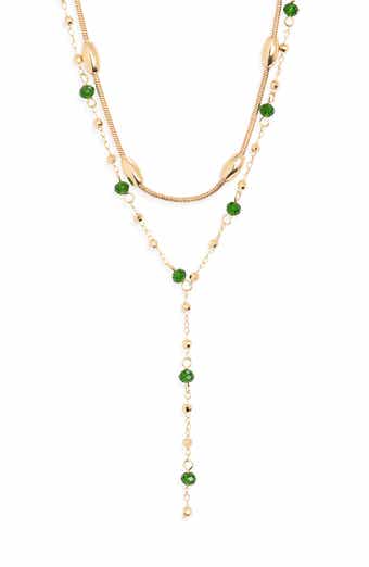 Crystal Layered 'Y' Necklace