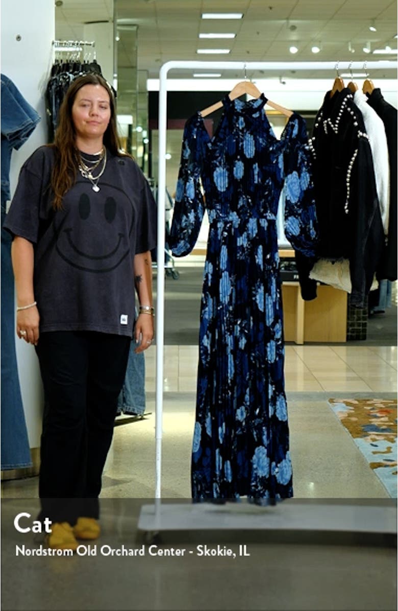 Hilary Floral Cold Shoulder Long Sleeve Maxi Dress, sales video thumbnail