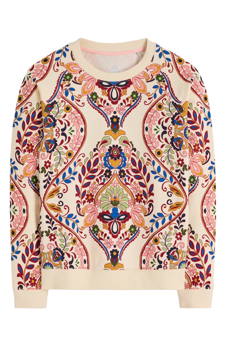 Boden Rosa Print Sweatshirt, Alternate, color, Multi Enchanted Gardenia