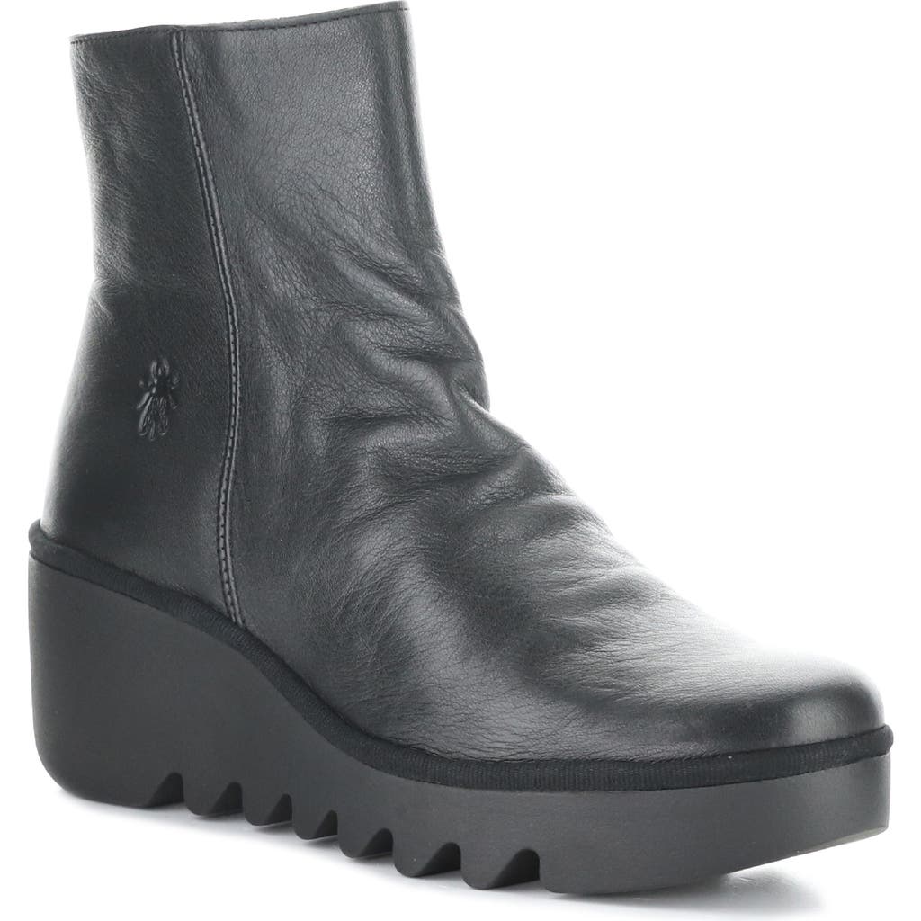 Fly London Baan Platform Wedge Bootie In Black