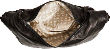 Luna Frame Handle Leather Hobo Bag