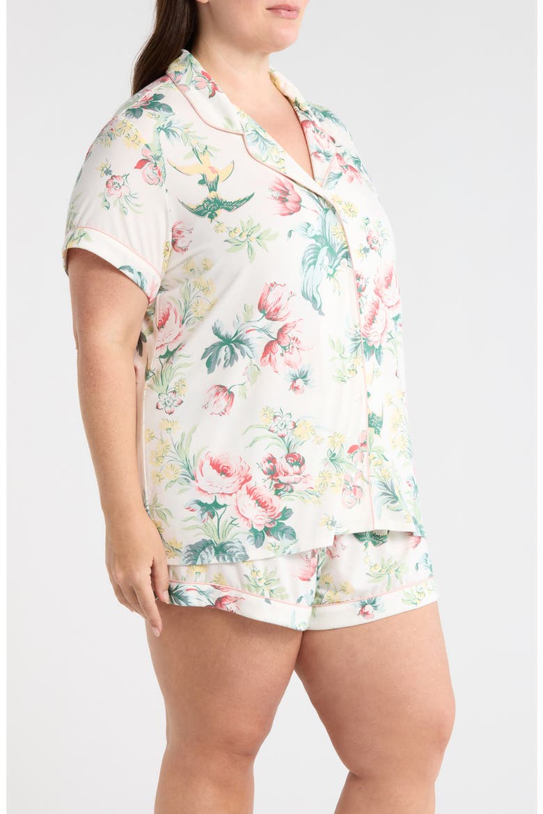 Moonlight Eco Short Pajamas, Alternate, color, IVORY- CORAL ORANGE BLOSSOM