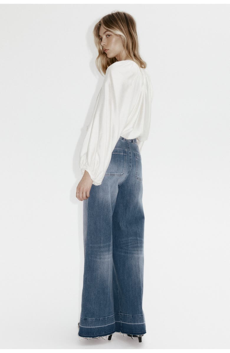 H&M Wide High Jeans, Alternate, color, Denim Blue
