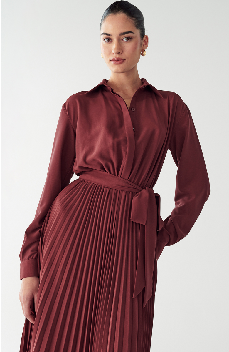 WILLA Mckenzi Midi Dress, Alternate, color, Burgundy