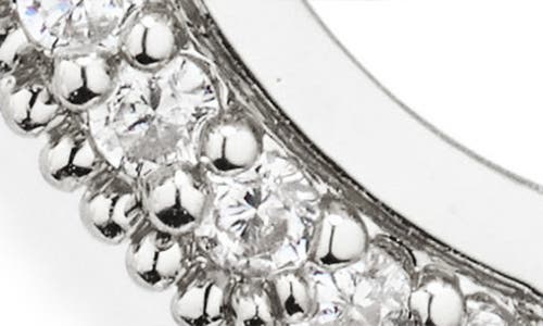 Nordstrom Rack Pavé Cubic Zirconia Faux Pearl Drop Huggie Hoop Earrings In Metallic