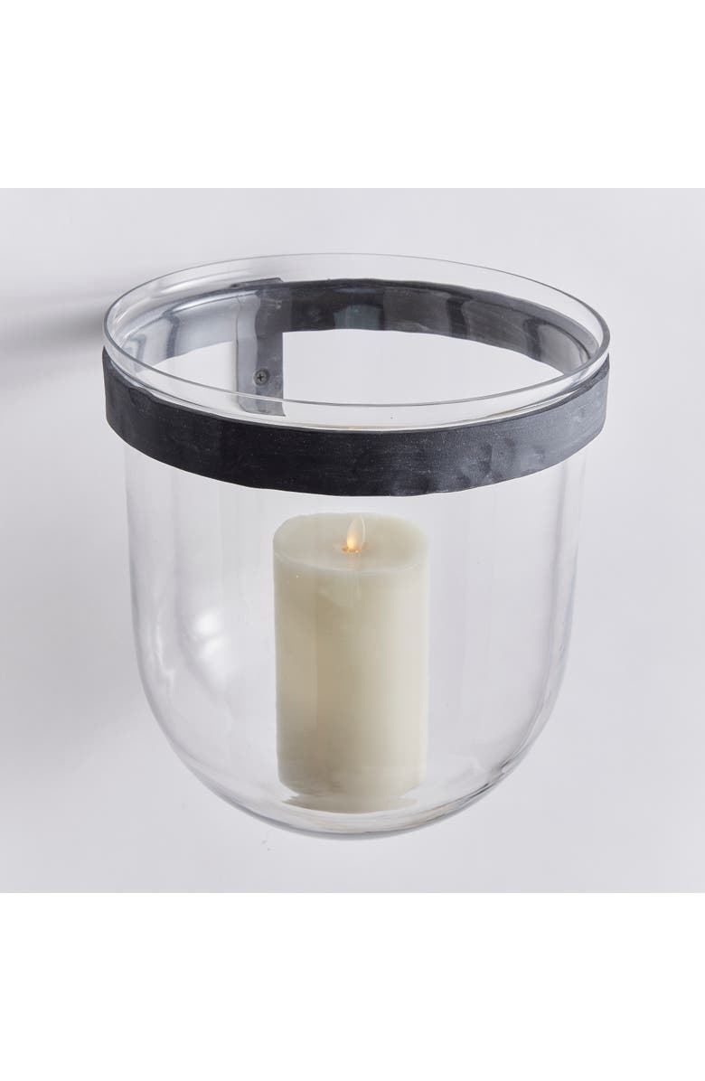 Napa Home & Garden 10.25"W x 10.25"D x 12"H Gwen Outdoor Wall Candle Holder Vessel, Alternate, color, Black