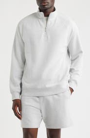 Zella Cotton French Terry Quarter Zip Sweatshirt