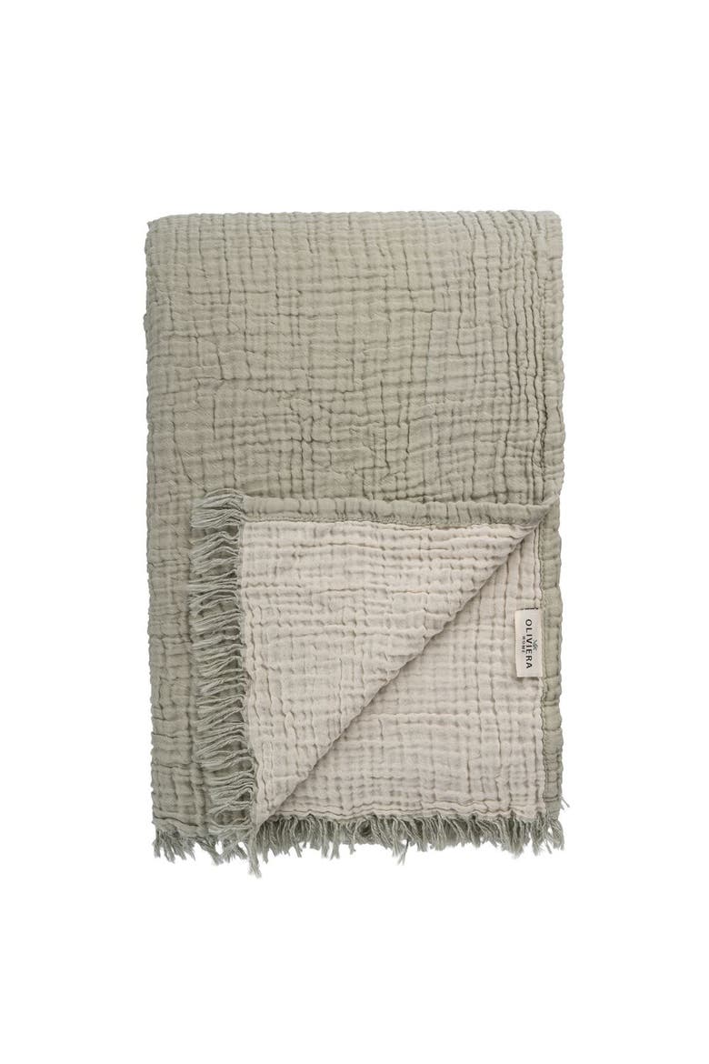 Soho Supersoft 4-Layer Cotton Gauze Blanket, Main, color, Sage Green