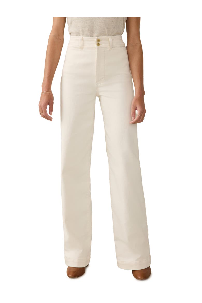 Terry Harbor High Waist Wide Leg Jeans, Main, color, EGRET