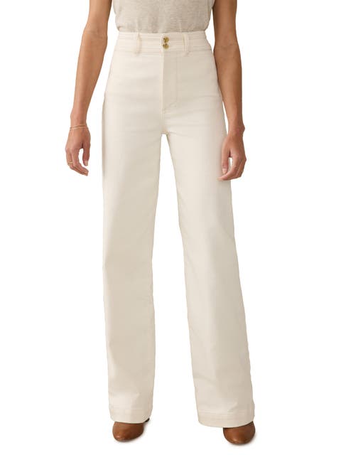 Women's White High-Waisted Pants & Leggings