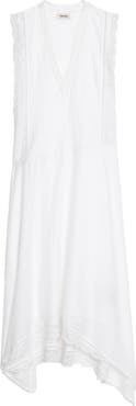 Zadig & Voltaire Rerol Tomboy Lace Trim Sharkbite Hem Cotton Blend Dress