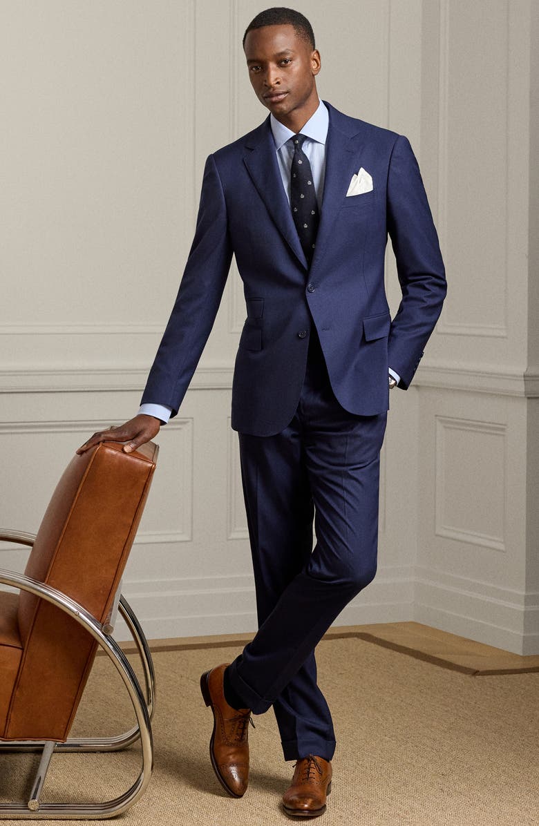 Ralph Lauren Purple Label Aston Light Blue Cotton Button-Up Shirt, Alternate, color, Blue