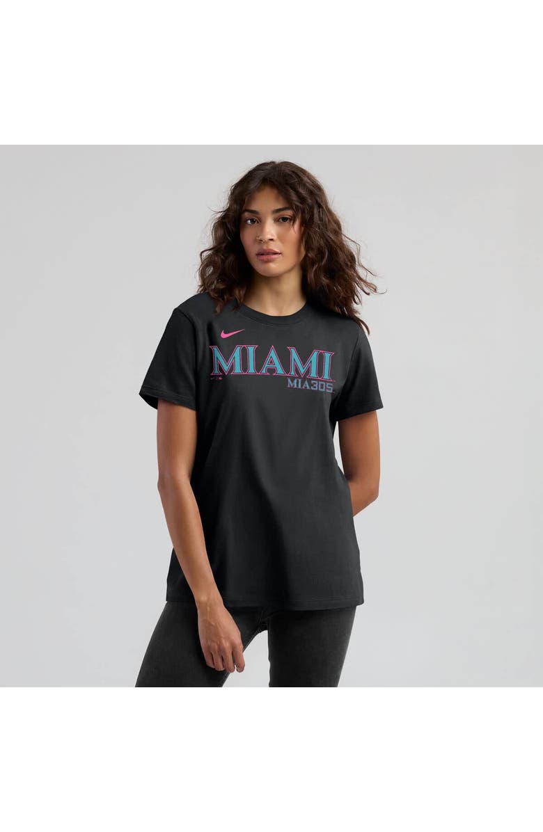 Nike Women's Nike Black Miami Marlins 2025 City Connect Wordmark T-Shirt, Alternate, color, 
