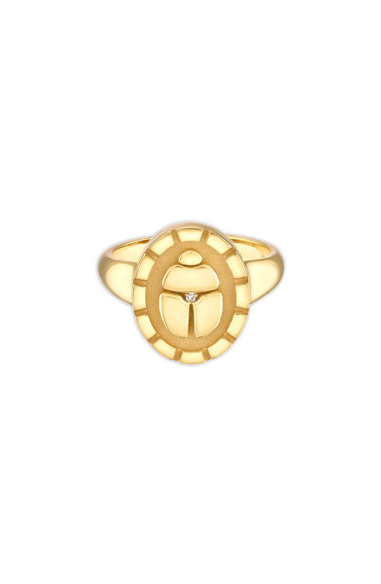 Pamela Zamore Rebirth & Renewal Diamond Scarab Signet Ring, Alternate, color, 