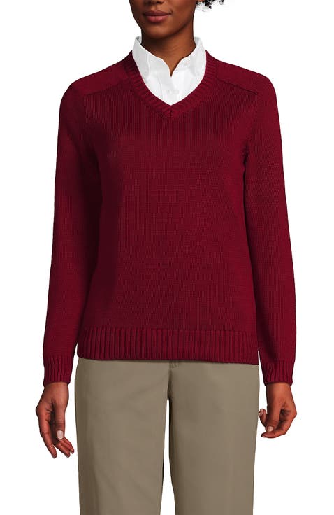 School Uniform Young  Cotton Modal V-neck Sweater