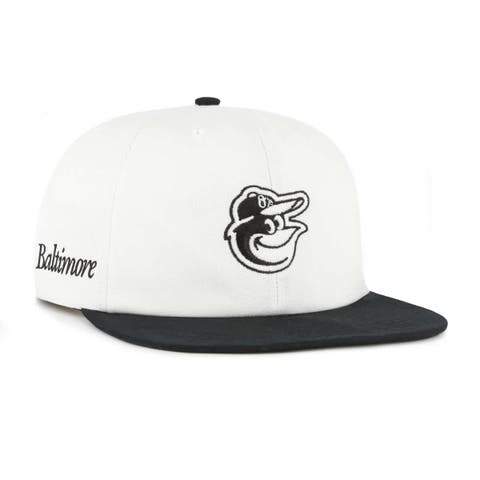 Men's '47 White/Black Baltimore Orioles Foundation Captain Snapback Hat