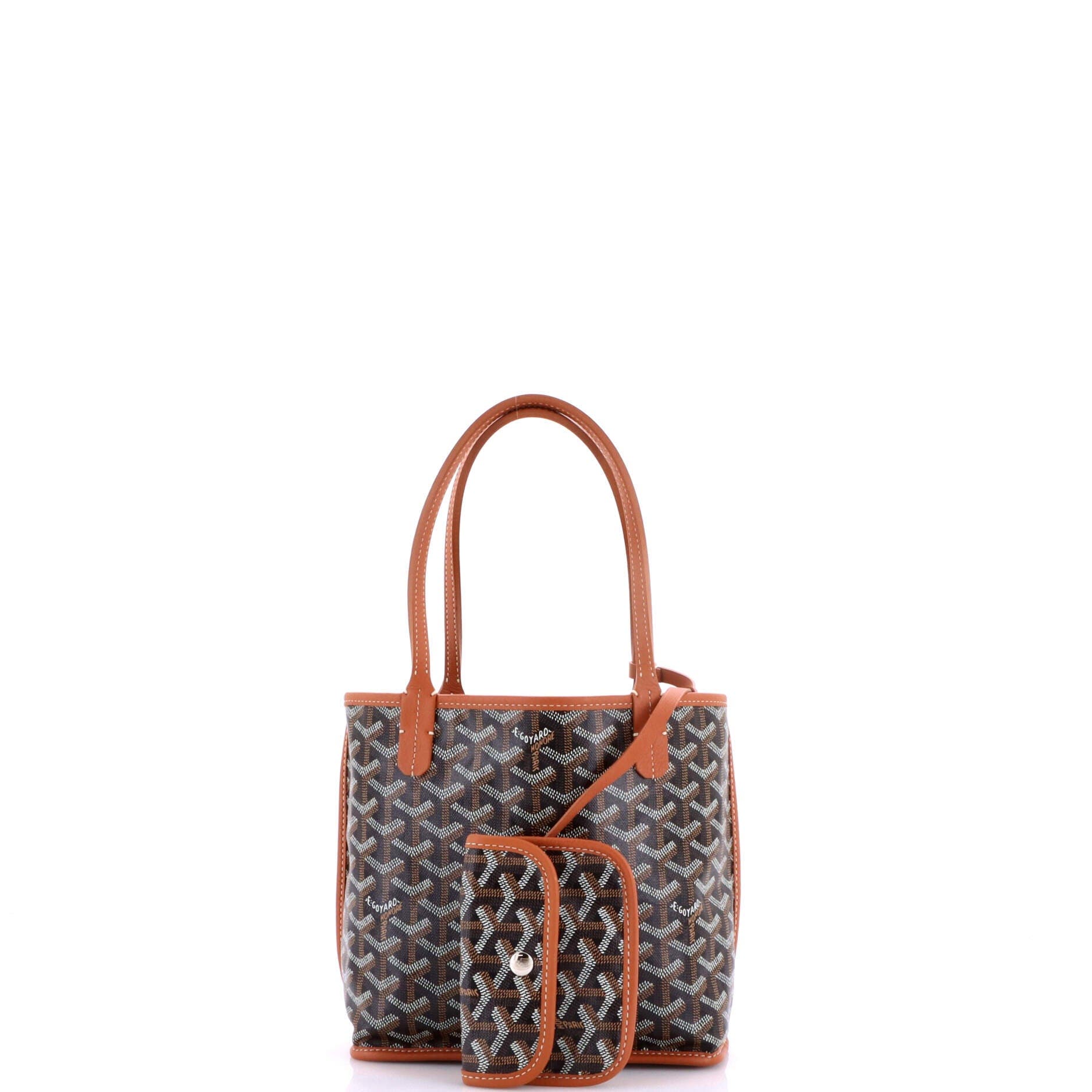 Pre-Owned Goyard Anjou Reversible Tote Coated Canvas Mini, Alternate, color, Brown