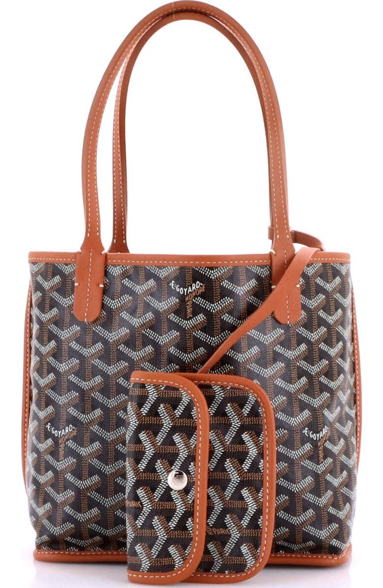 Pre-Owned Goyard Anjou Reversible Tote Coated Canvas Mini, Alternate, color, Brown