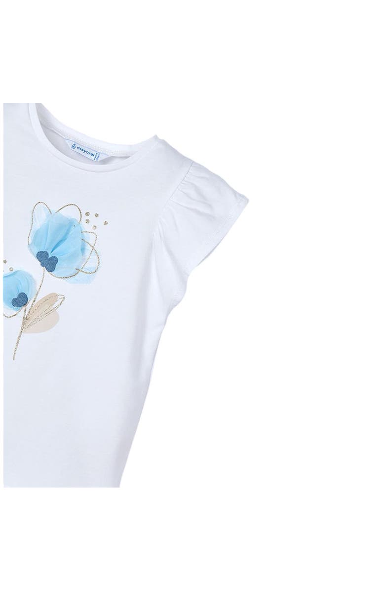 Mayoral Floral Detail T-Shirt, Alternate, color, Ivory