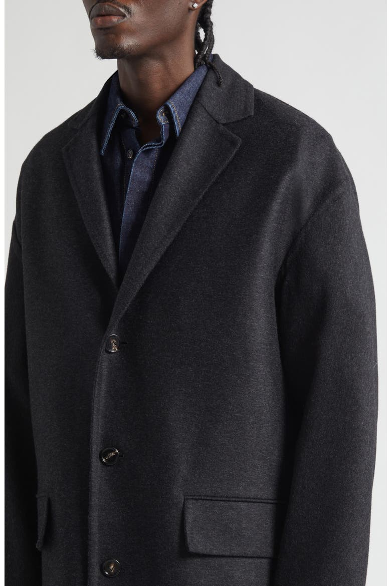 Double Face Wool & Cashmere Coat, Alternate, color, 1319 DARK GREY/ BLACK/ LAVA