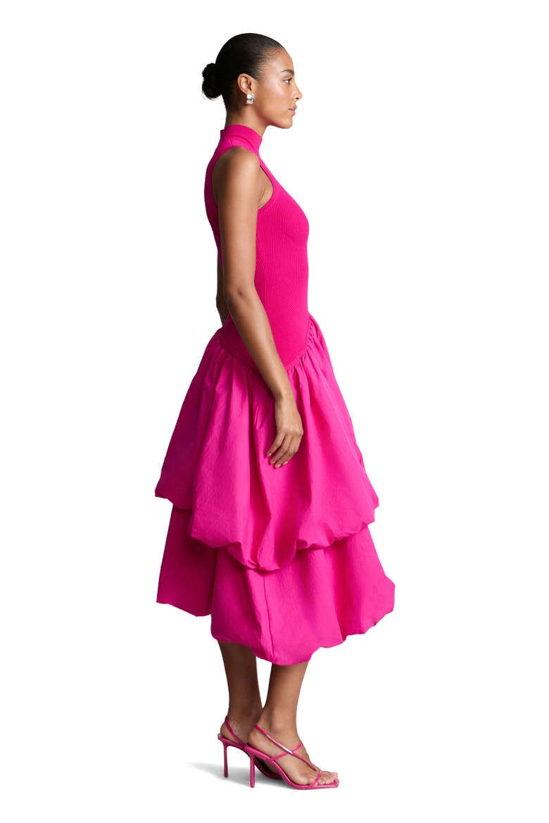 Eleonora Combo Tiered Dress, Alternate, color, Berry Blush