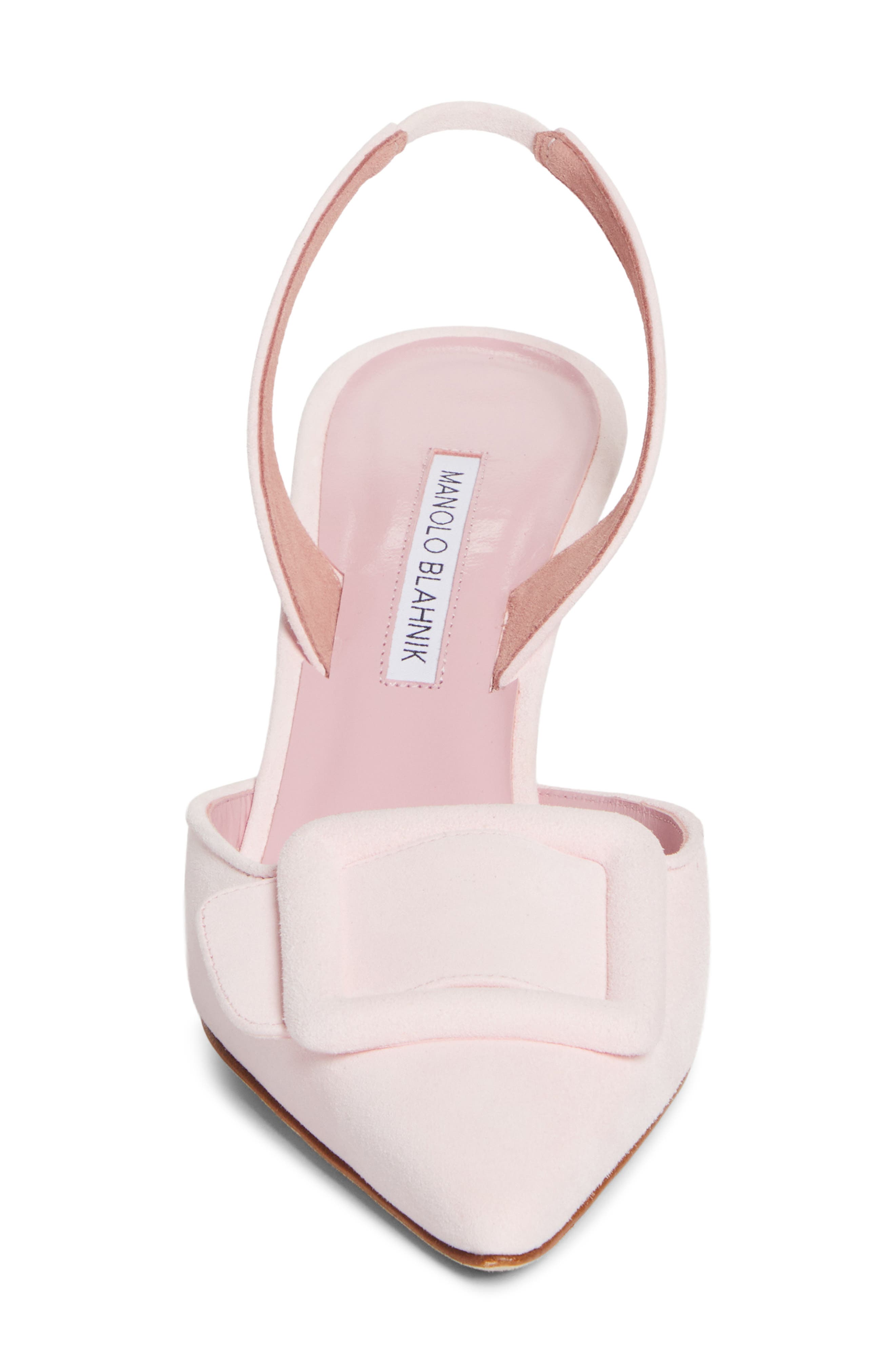 Manolo Blahnik Maysli Buckle Slingback Pump, Alternate, color, Light Pink
