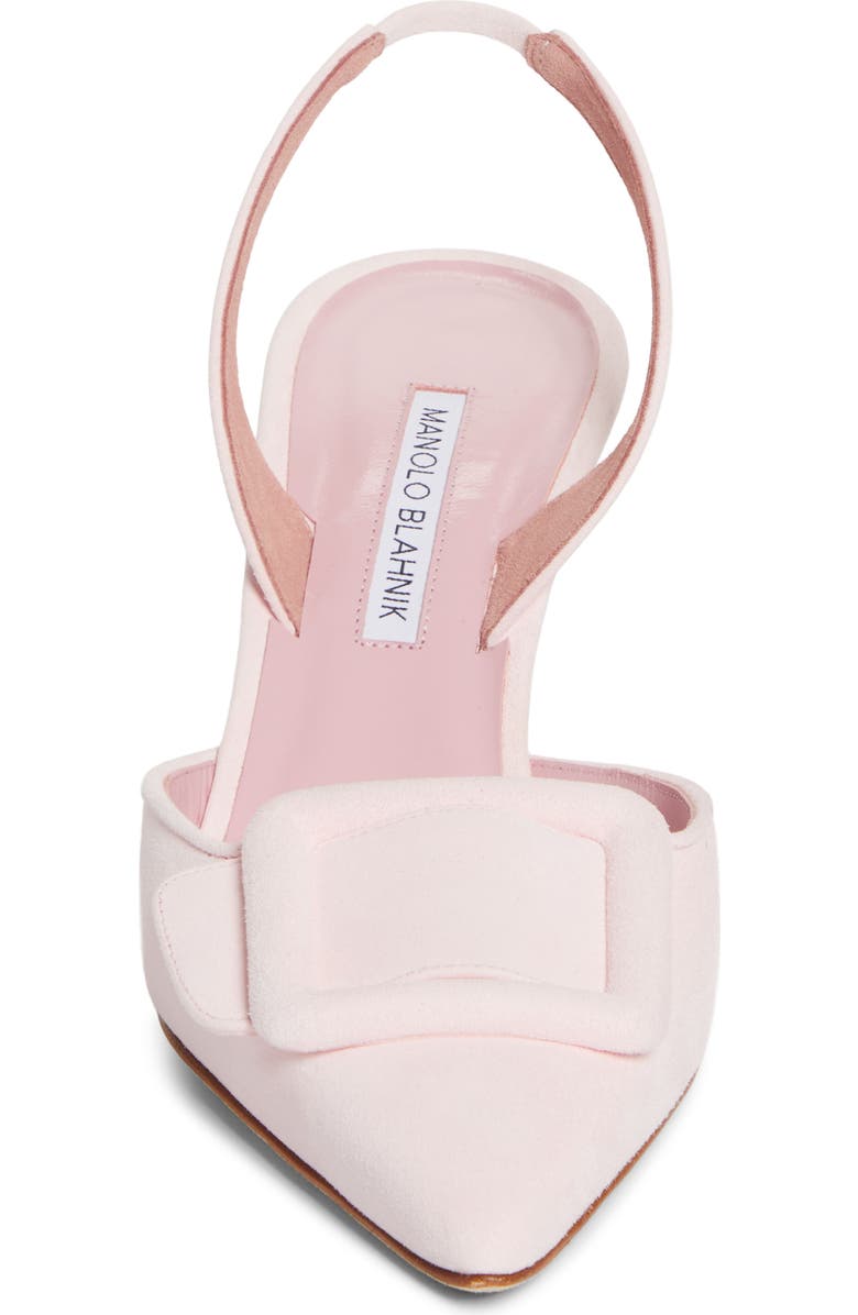 Manolo Blahnik Maysli Buckle Slingback Pump, Alternate, color, Light Pink