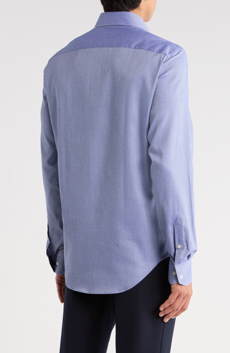 Ted Baker London Slim Fit Four Season Performance Dress Shirt, Alternate, color, Navy