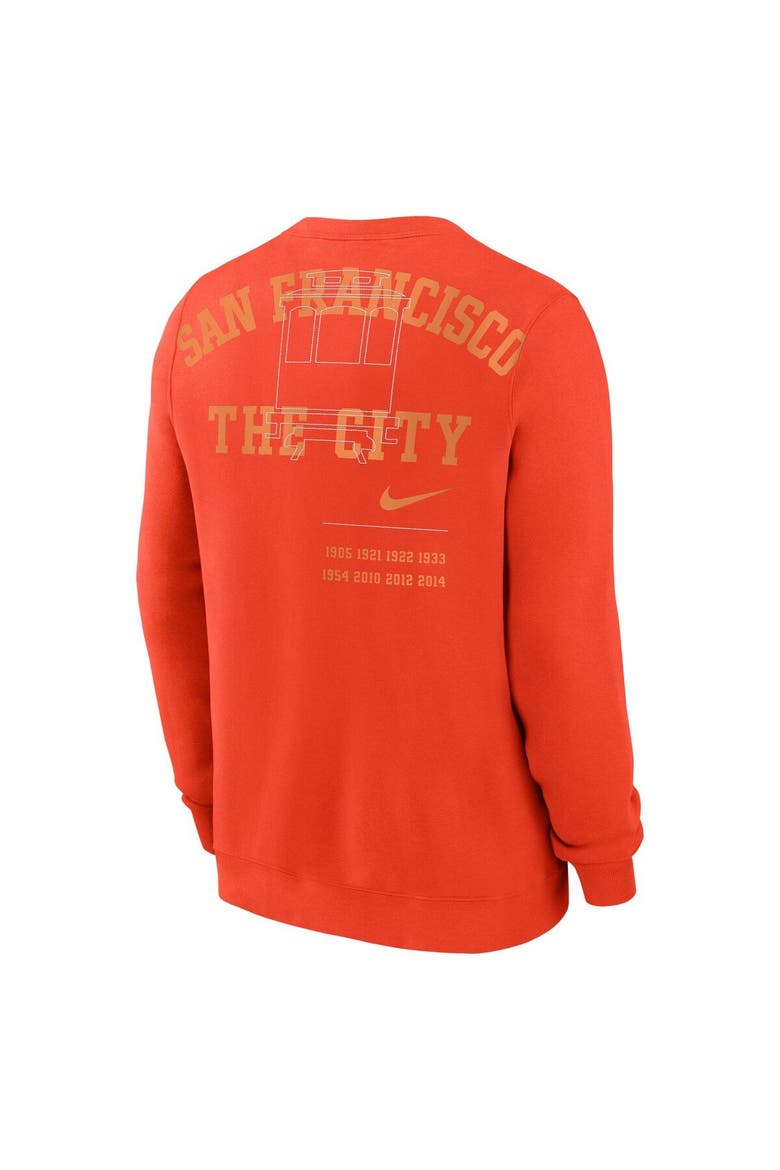 Men's Nike Orange San Francisco Giants Statement Ball Game Fleece Pullover Sweatshirt, Alternate, color, Orange