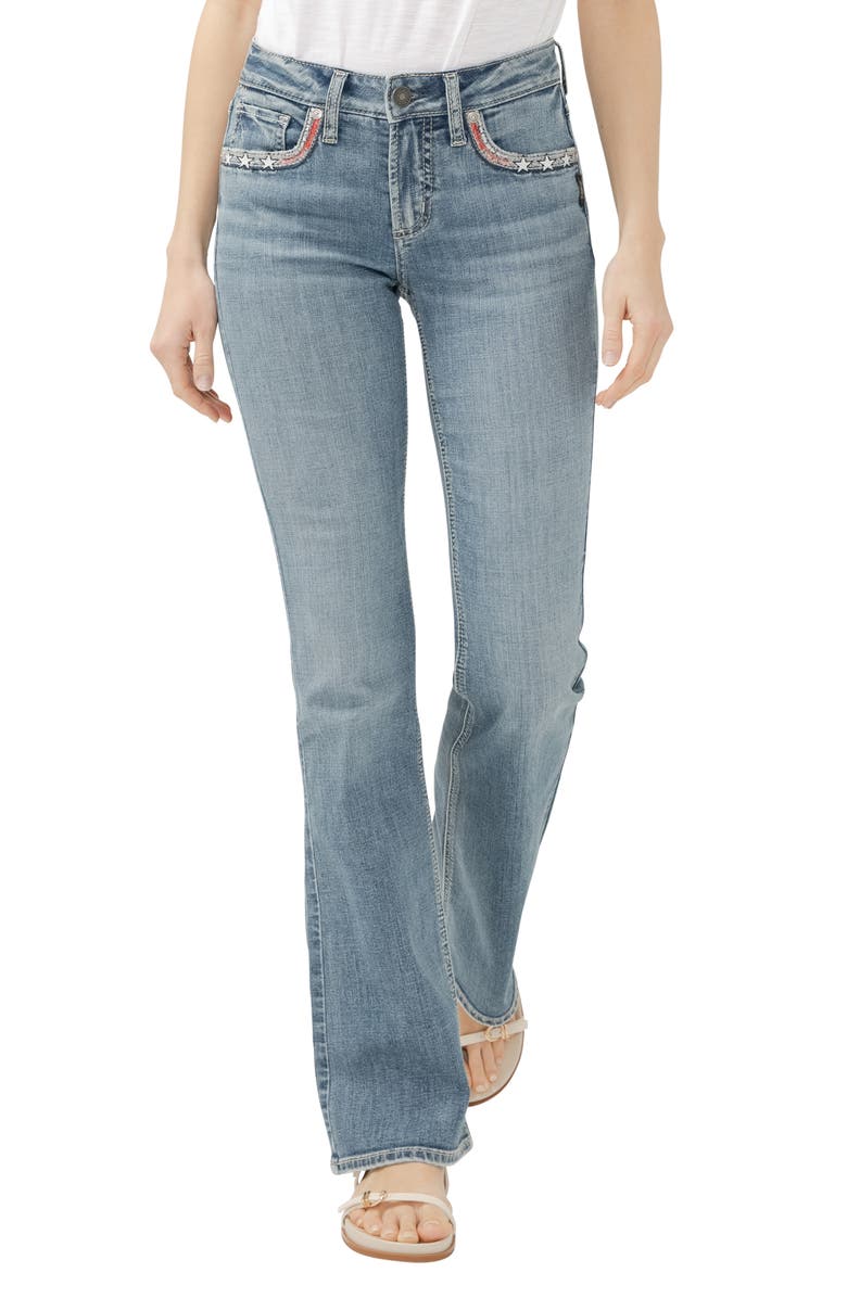 Silver Jeans Co. Suki Americana Curvy Mid Rise Bootcut Jeans, Main, color, Freedom