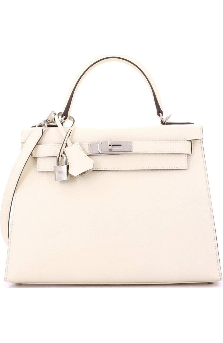 Pre-Owned Hermes Kelly Handbag Light Epsom with Palladium Hardware 28, Main, color, Nata