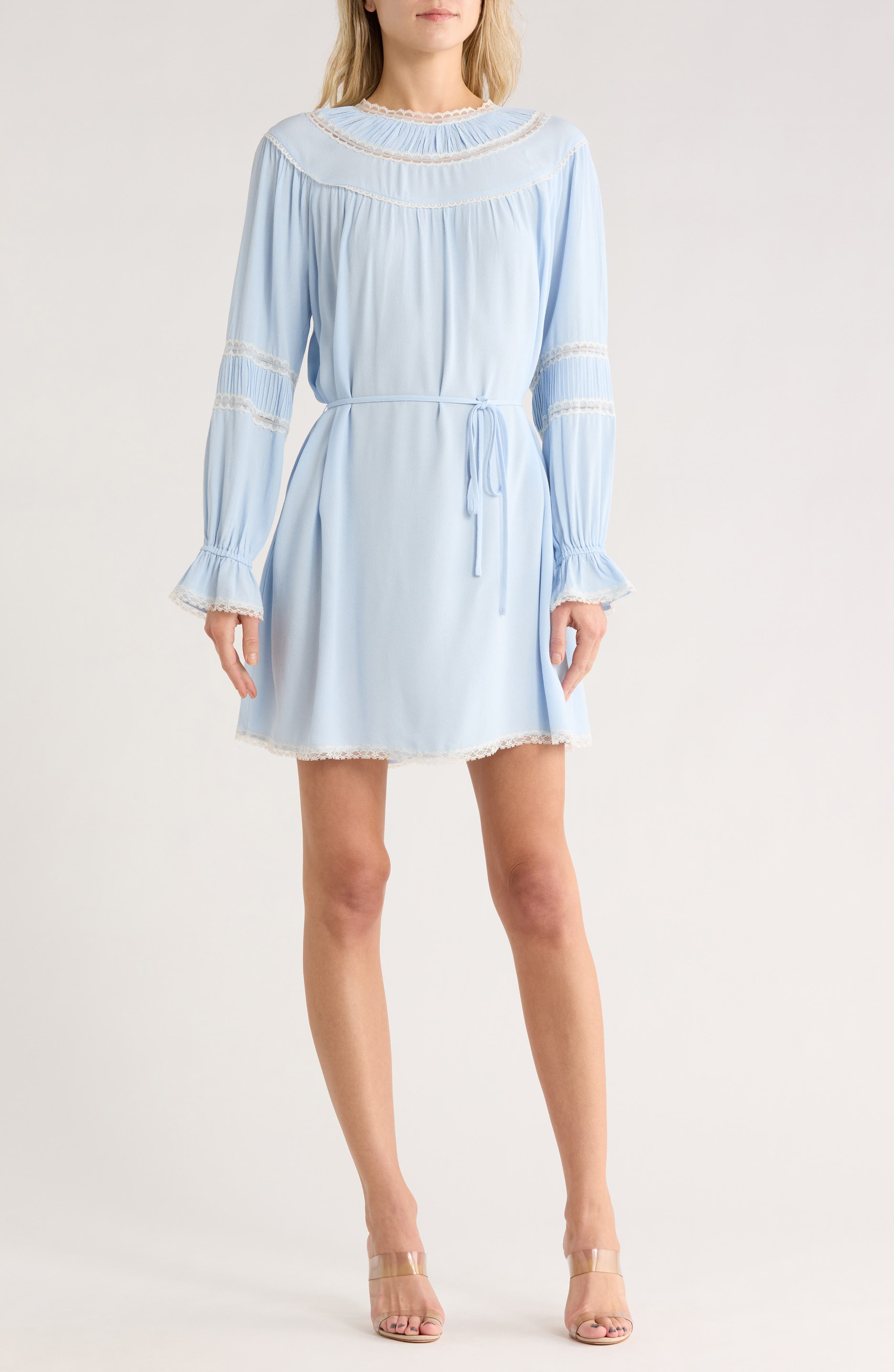 Lace Trim Long Sleeve Dress - image 3