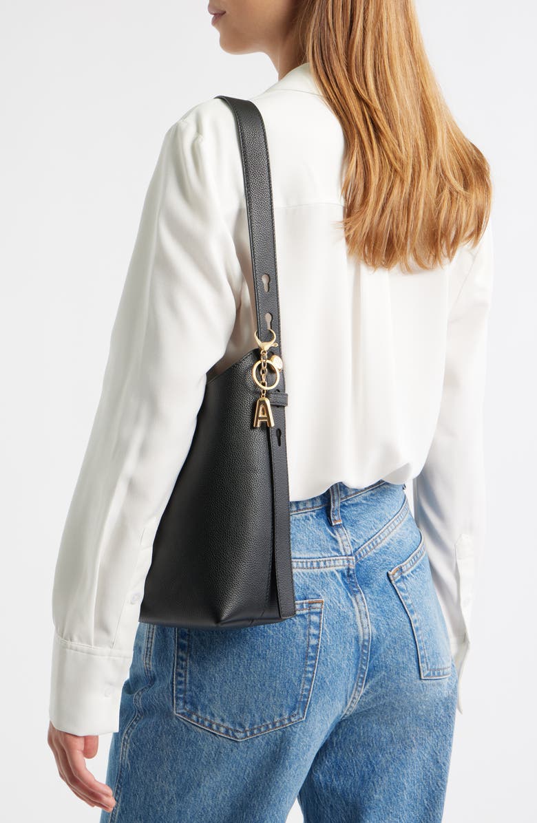 Nordstrom Detachable Initial Charm Jewelry Box, Alternate, color, A- Black- Gold