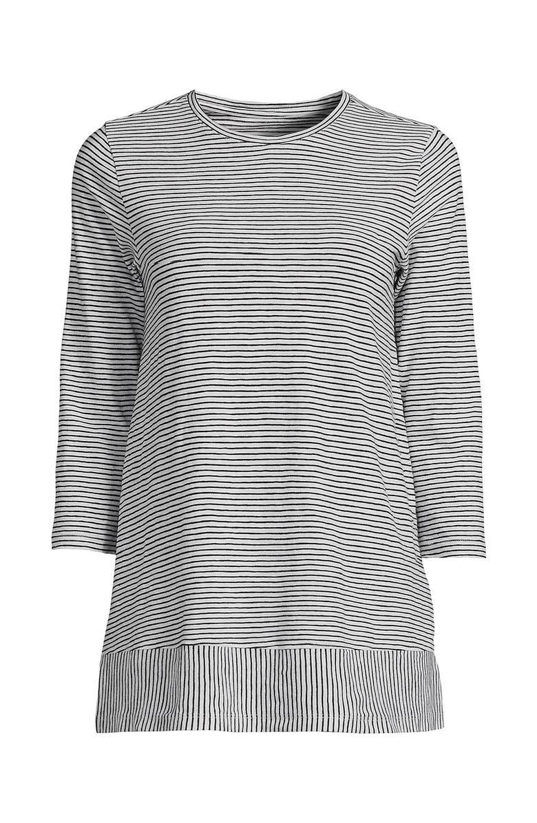 Lands' End 3/4 Sleeve Slub Jersey Swing Tunic, Alternate, color, 