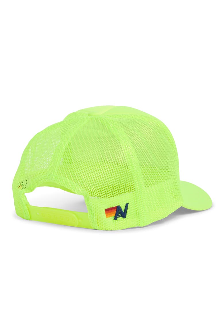 Logo Rainbow Trucker Hat, Alternate, color, NEON YELLOW