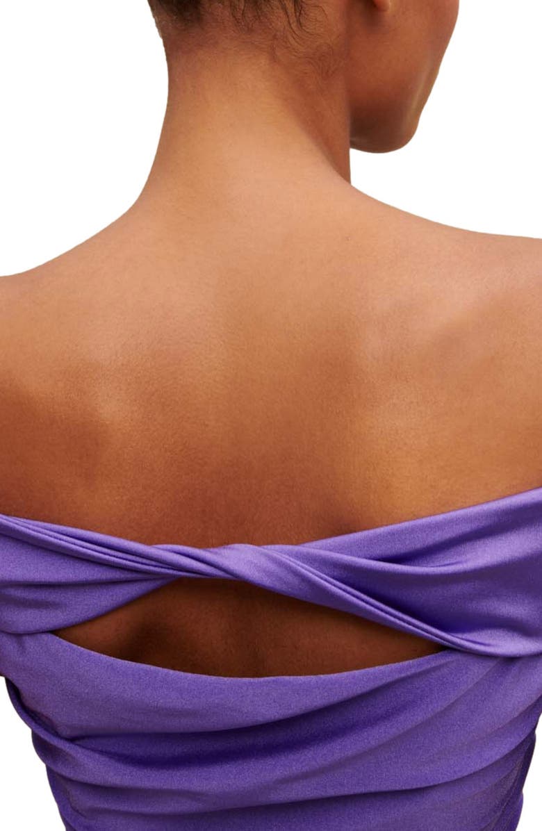 maje Rastane Off the Shoulder Dress, Alternate, color, Purple