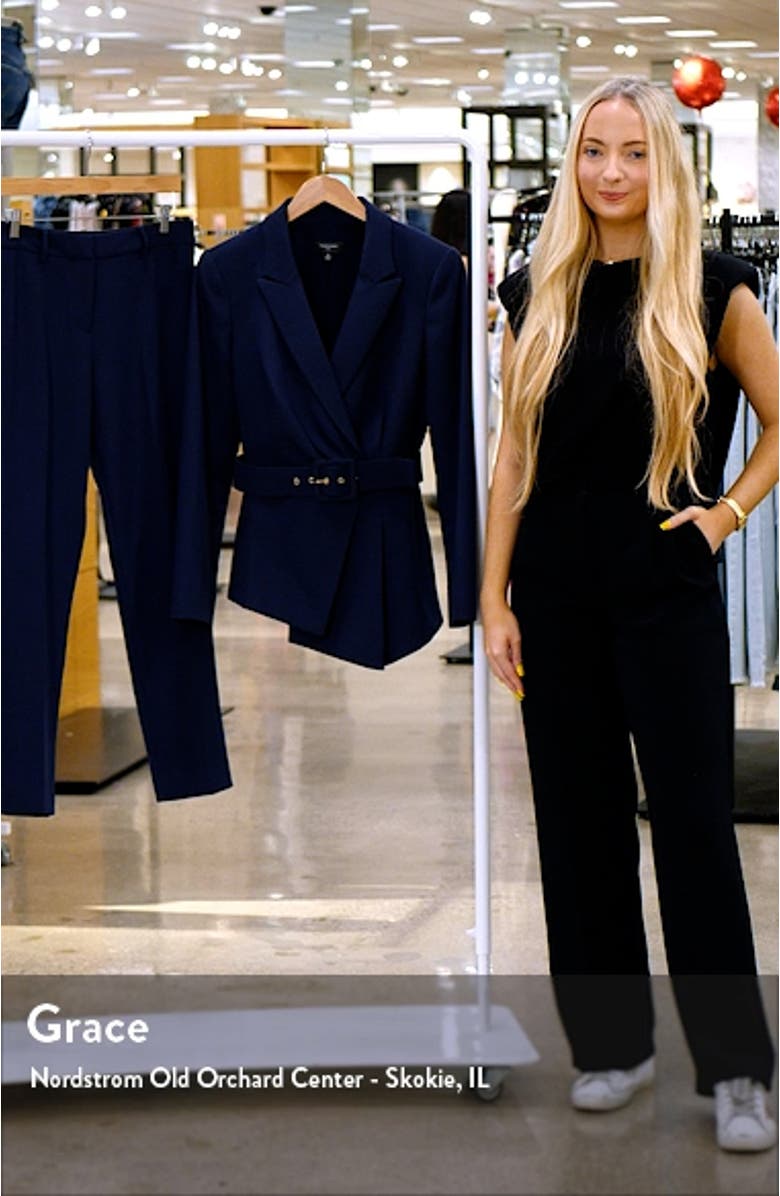 Peak Lapel Belted Blazer & Pants Set, sales video thumbnail