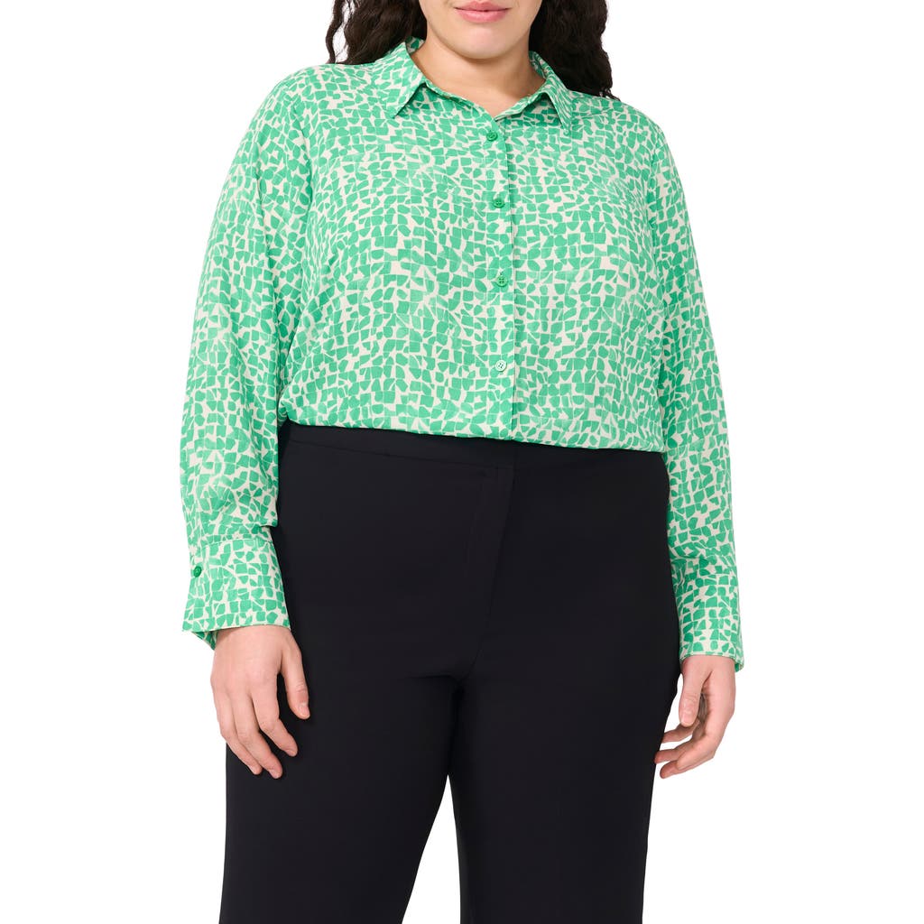 Halogenr Halogen(r) Print Button-up Shirt In Vivid Green