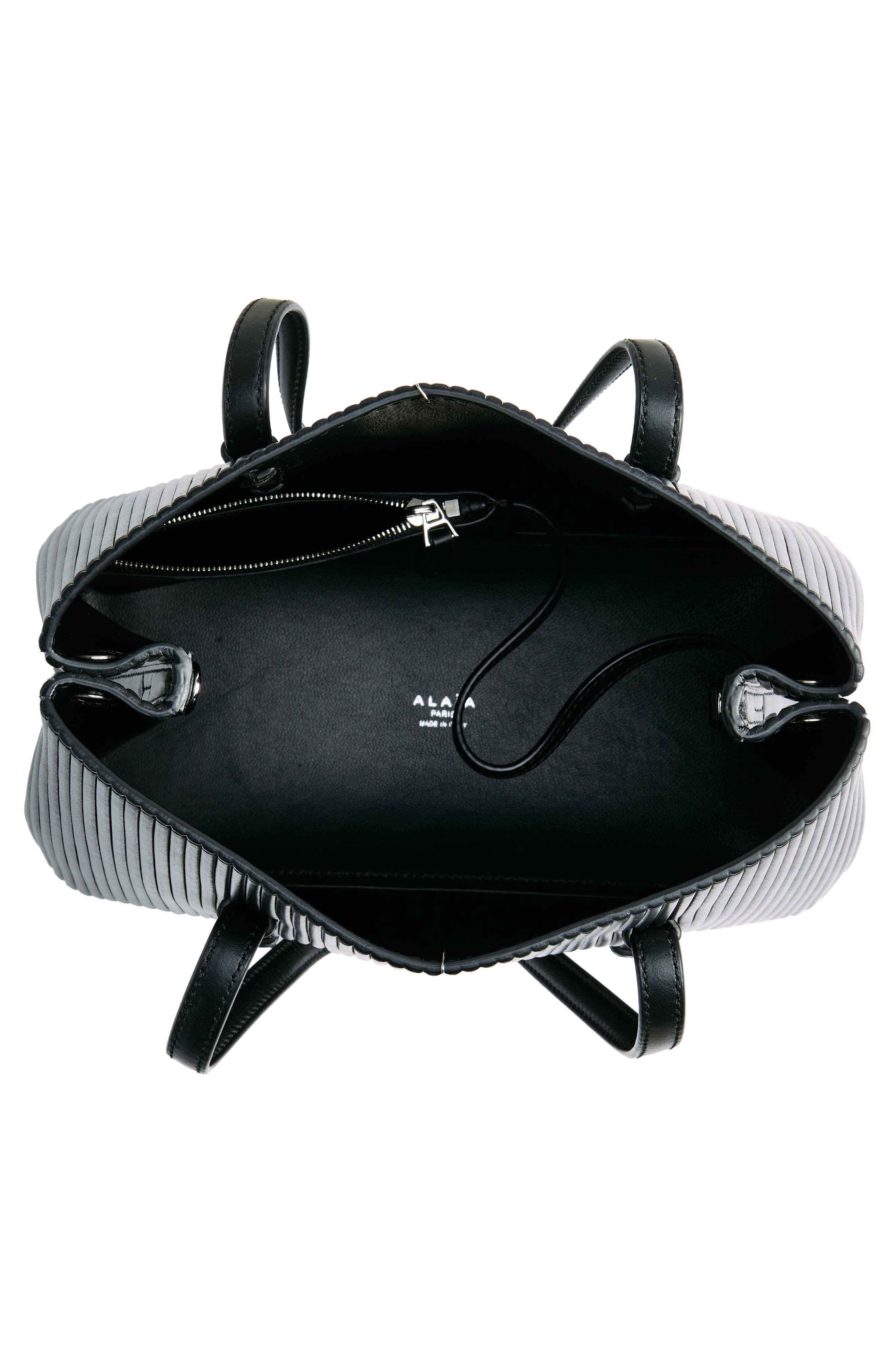 Alaïa Mina 25 Pleated Leather Tote, Alternate, color, 