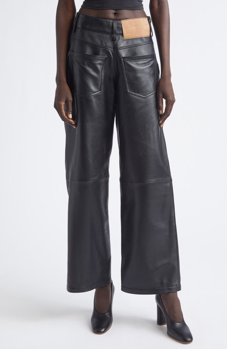 Vaquera Backwards Leather Pants, Main, color, Black