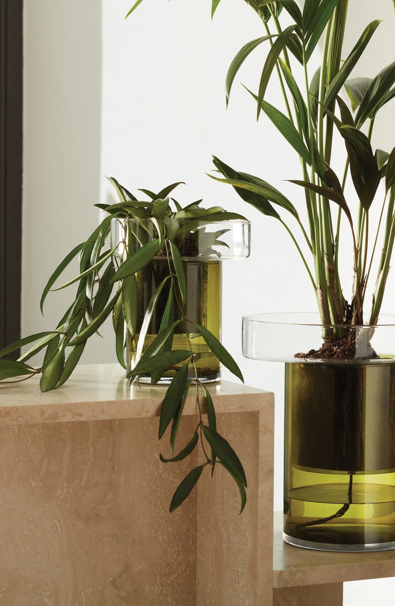 LSA Balcony Self Watering Glass Planter, Alternate, color, Green