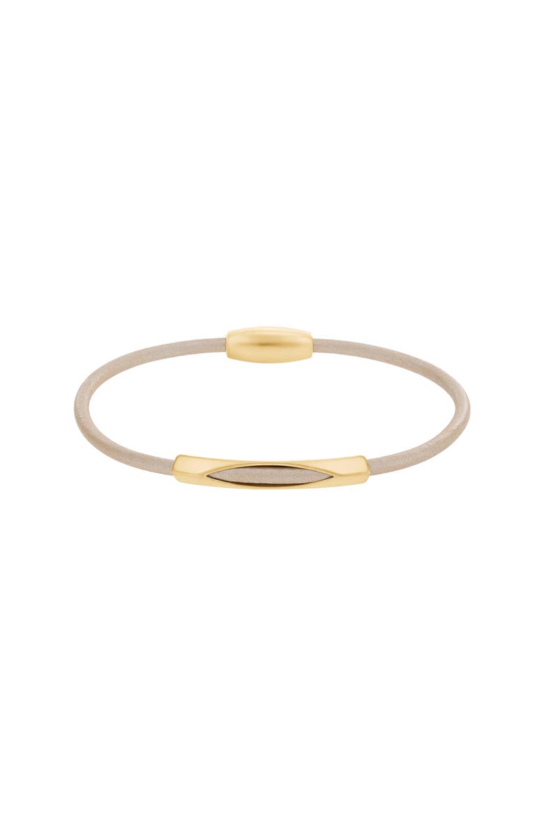 Leather Magnetic Bar Bracelet Modern Luxe Statement, Alternate, color, Ivory