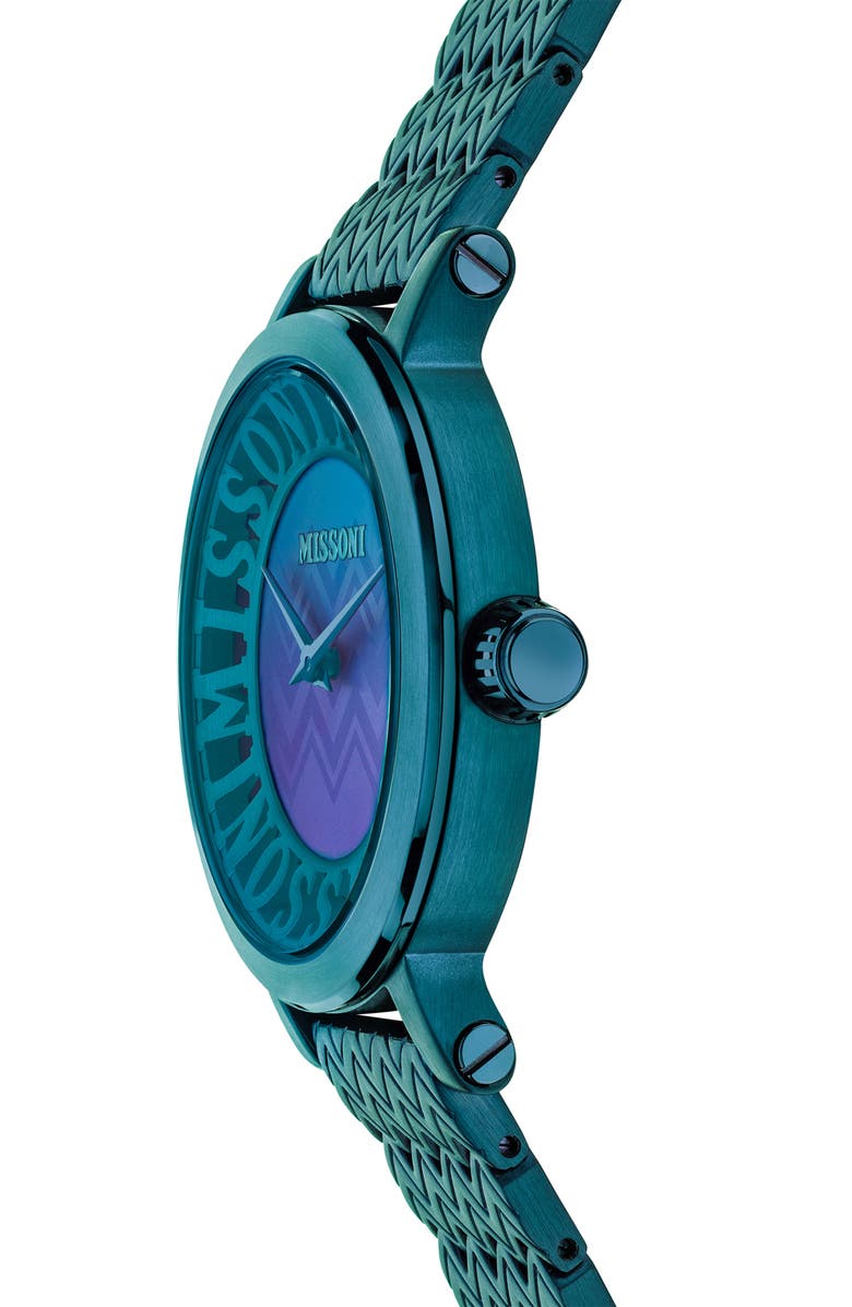 Missoni Melrose Bracelet Watch, 36mm, Alternate, color, Ip Green