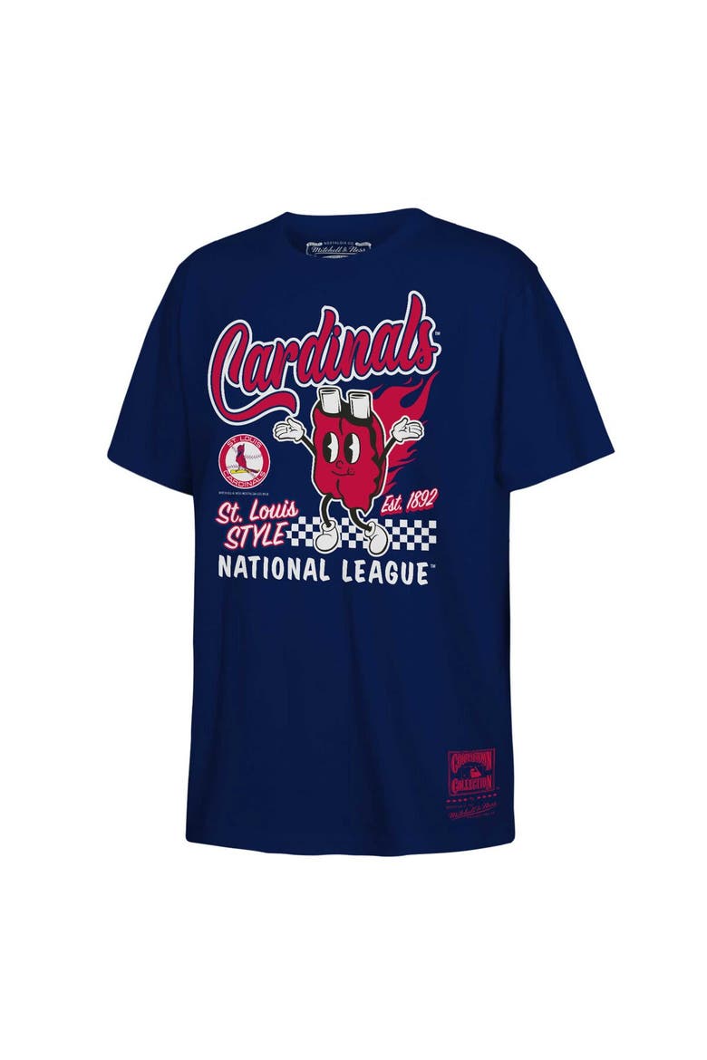 Youth Mitchell & Ness Navy St. Louis Cardinals Cooperstown Collection Food Concessions T-Shirt, Alternate, color, Navy