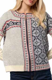 SAACHI Fair Isle Mixed Zip Cardigan