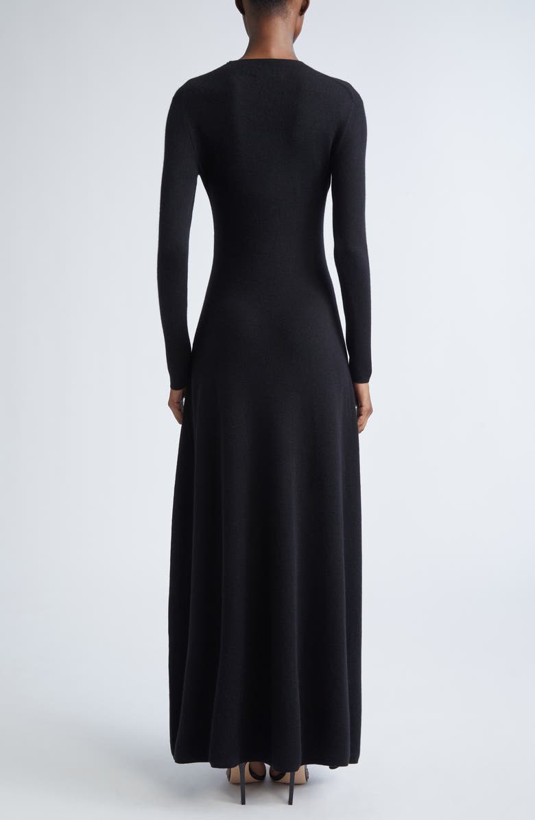 TOM FORD Long Sleeve Cashmere & Silk Blend Midi Sweater Dress, Alternate, color, Lb999 Black